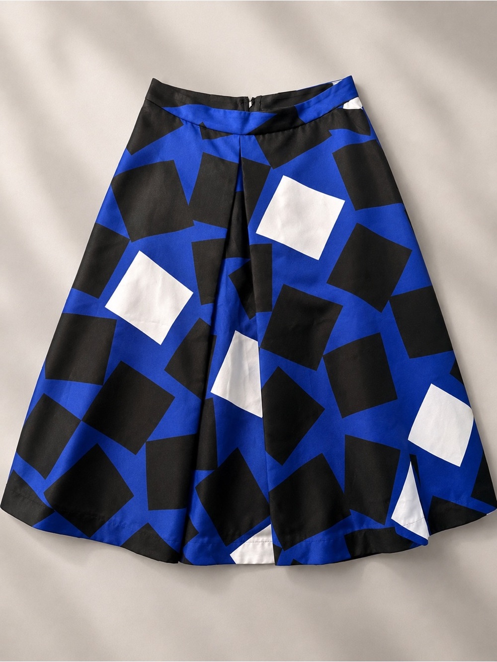 Lane Bryant Size 28 A-Line Skirt Geometric Print Blue Black White With Pockets